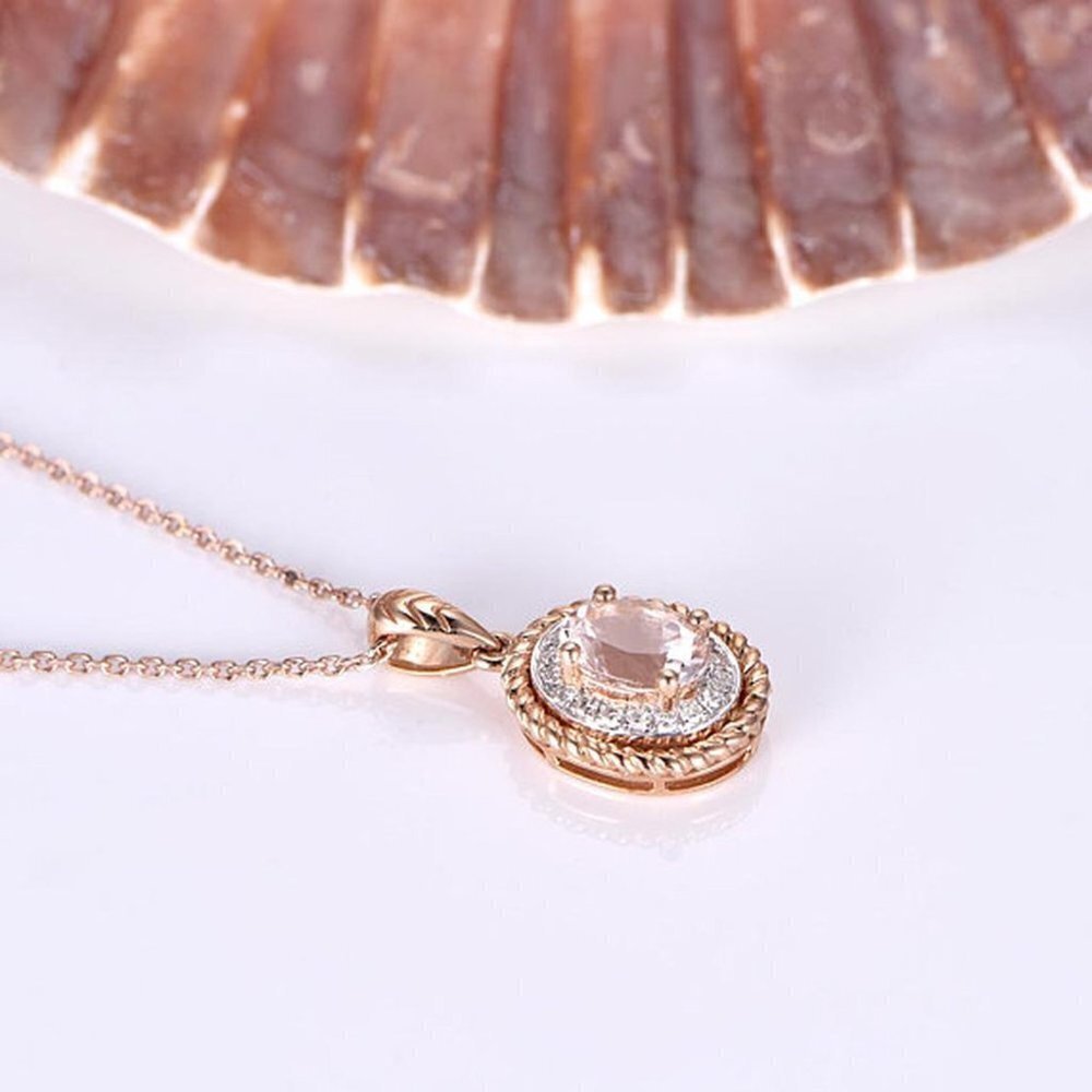 🎊Circle Crystal Pure Oval Gems Dainty Pendant Necklaces for Women, EVGG1… - Picture 2 of 5